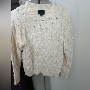 Boutique Apricot Lane NOT TURNING BACK IVORY DETAILED HEM SWEATER Size Medium